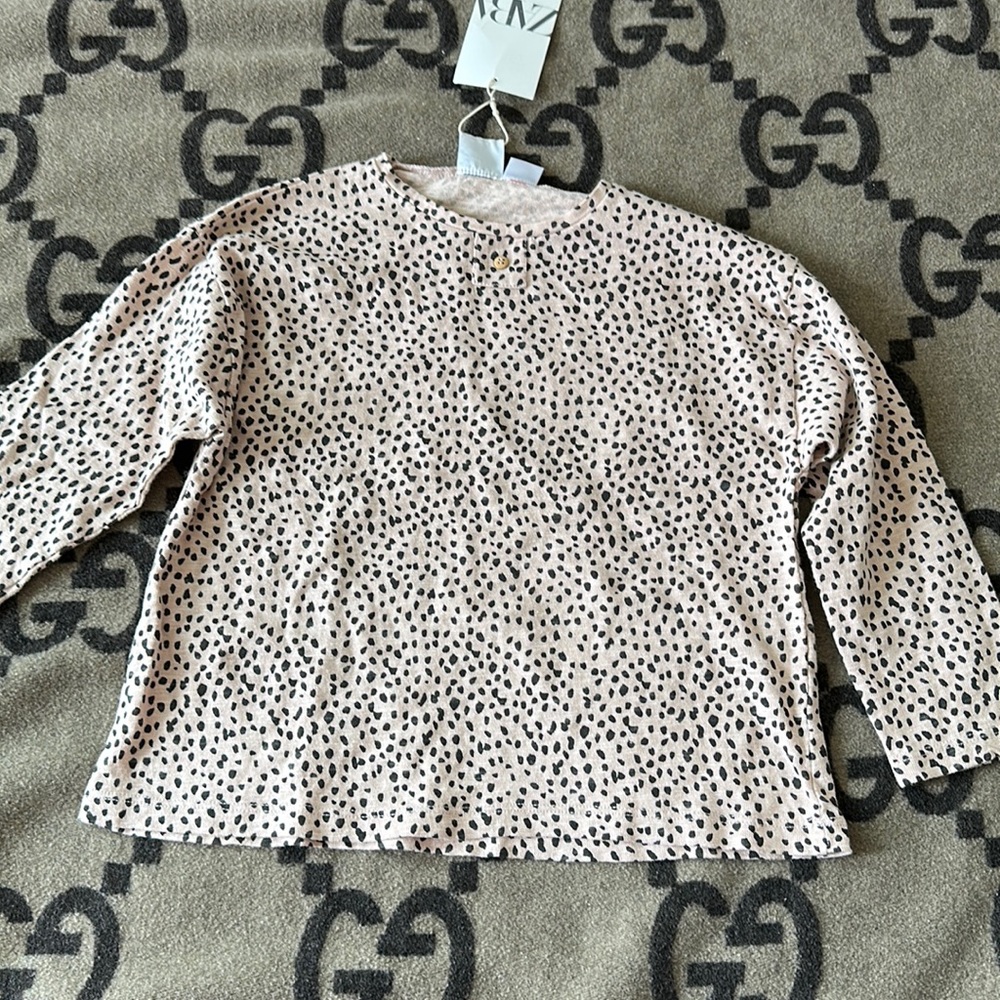Zara Long Sleeve Animal Print Shirt